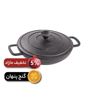 تابه ووک چدن سایز 28 (با درب چدن)	